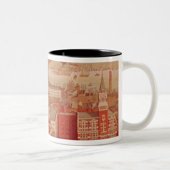Brooklyn Bridge, c.1883 Two-Tone Coffee Mug (Right)