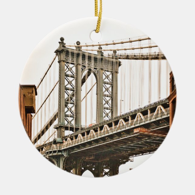 Brooklyn Bridge Ceramic Ornament (Front)