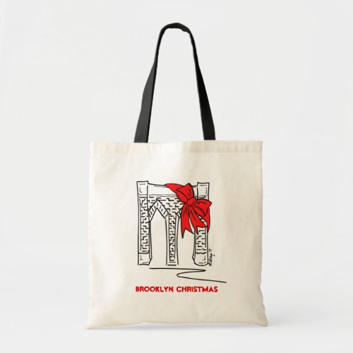 Brooklyn Bridge Christmas New York City Landmark Tote Bag