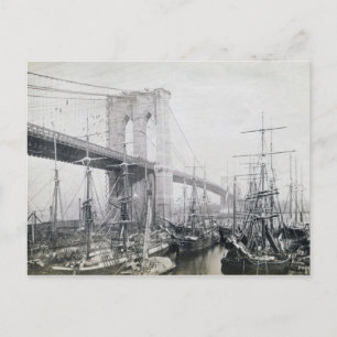 Brooklyn Bridge circa 1883 Postcard