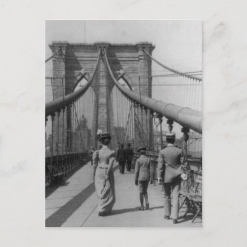 Brooklyn Bridge Crossing Postcard