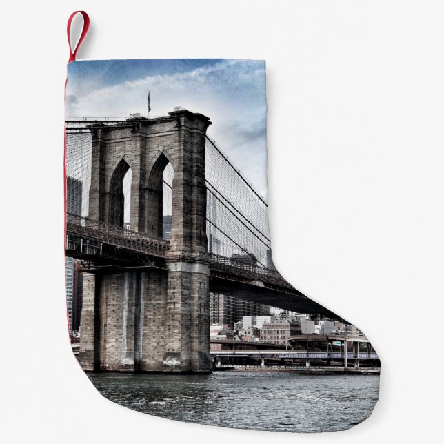 BROOKLYN BRIDGE DURING DAYTIME SMALL CHRISTMAS STOCKING (Front)