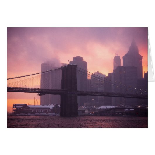 Brooklyn Bridge During Snowstorm Cards (Front Horizontal)