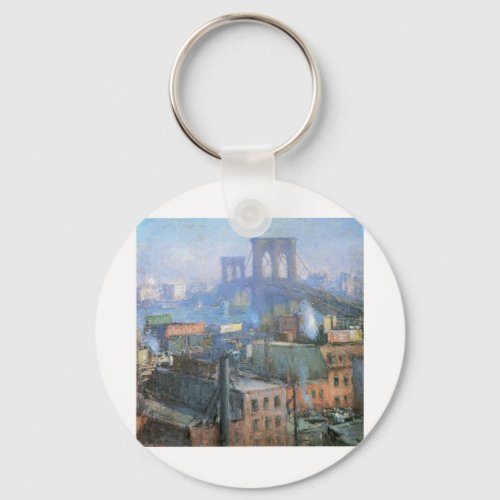 Brooklyn Bridge East River circa 1916 Keychain