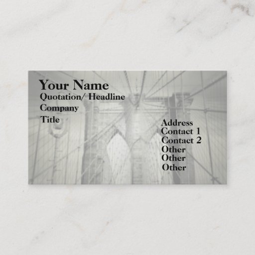 Customizable Brooklyn Bridge Elegant Business Cards