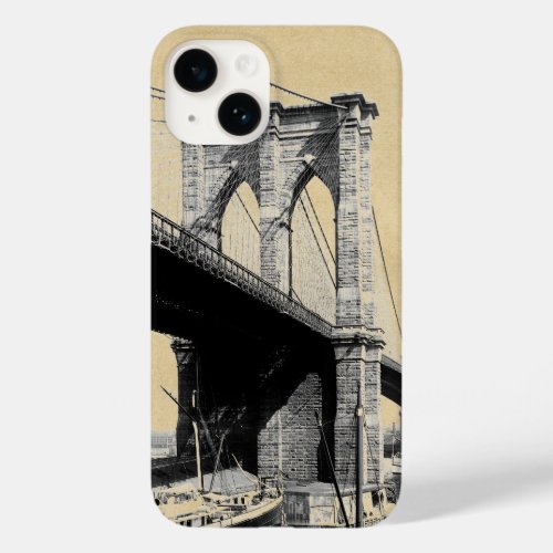 Brooklyn Bridge Ferry Boats Sepia Case_Mate iPhone 14 Case