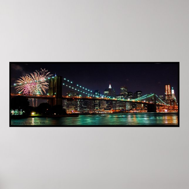 Brooklyn Bridge fireworks Poster (Front)