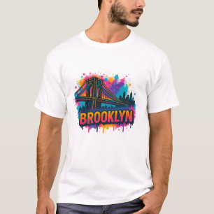 Brooklyn Bridge Graffiti Pop Art – Colorful Urban  T-Shirt