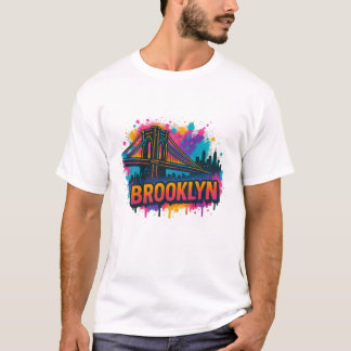 Brooklyn Bridge Graffiti Pop Art – Colorful Urban  T-Shirt