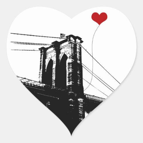 Brooklyn Bridge Heart Sticker