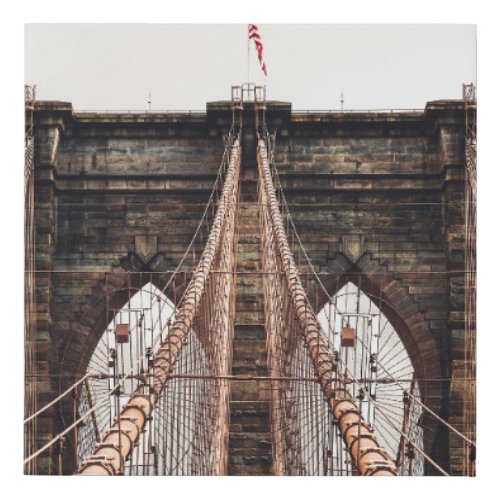 Brooklyn Bridge in New Yorkabstract america amer Faux Canvas Print