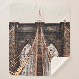 Brooklyn Bridge in New Yorkabstract, america, amer Sherpa Blanket