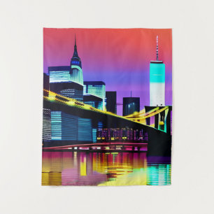 Brooklyn Bridge in the Evening / at Night Tapestry