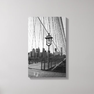 Brooklyn Bridge Lamp in B&W on canvas