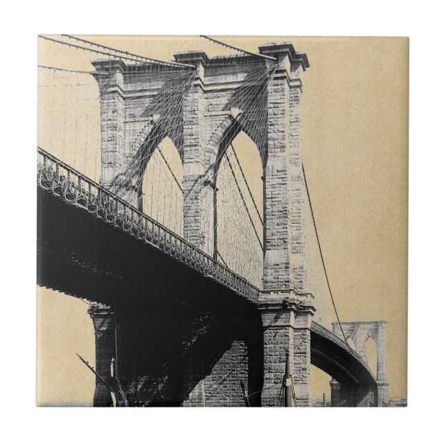 Brooklyn Bridge Landmark New York 1896 Tile (Front)