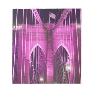 Brooklyn Bridge Lit Purple Notepad