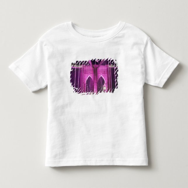 Brooklyn Bridge Lit Purple Toddler T-shirt (Front)