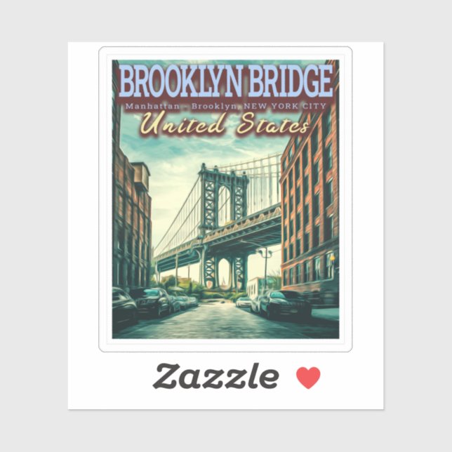 BROOKLYN BRIDGE - MANHATTAN - BROOKLYN - NEW YORK  STICKER (Sheet)