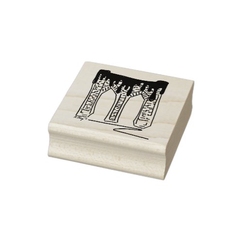 Brooklyn Bridge Melted Chocolate Valentines Day Rubber Stamp