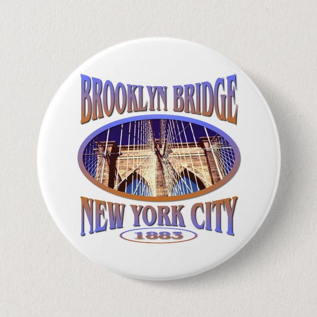Brooklyn Bridge New York Button (Front)