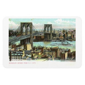 Brooklyn Bridge  New York City 1910 Vintage Postca Magnet by markomundo at Zazzle