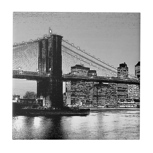 Brooklyn Bridge New York City Artwork Tile (Front)