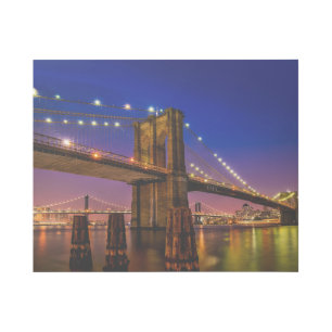 Brooklyn Bridge, New York City at Night Gallery Wrap