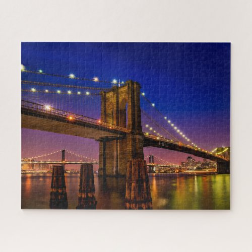 Brooklyn Bridge New York City at Night Jigsaw Puzzle