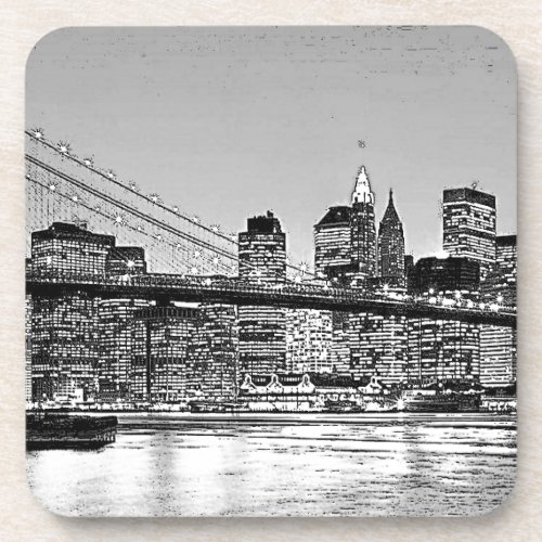Brooklyn Bridge New York City Beverage Coaster