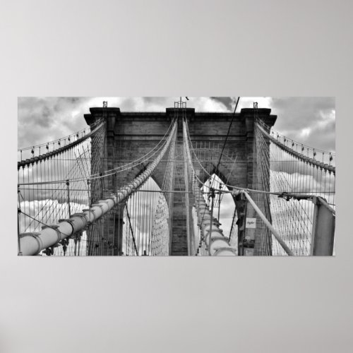 Brooklyn Bridge New York City Black  White Poster