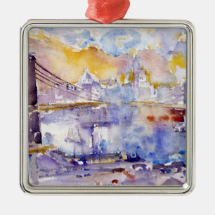 Brooklyn Bridge (New York City) (by John Marin) Metal Ornament