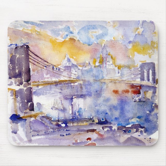 Brooklyn Bridge (New York City) (by John Marin) Mouse Pad (Front)
