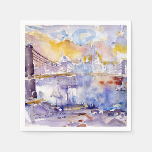 Brooklyn Bridge (New York City) (by John Marin) Napkins