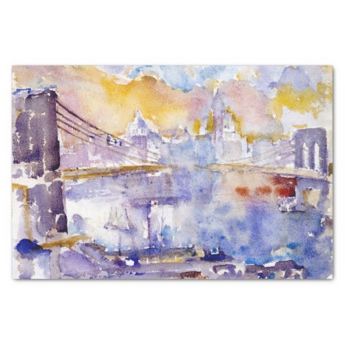 Brooklyn Bridge New York City by John Marin Tissue Paper