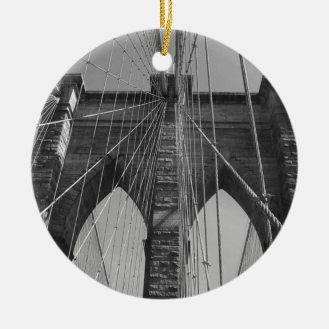 Brooklyn Bridge New York City Ceramic Ornament (Front)
