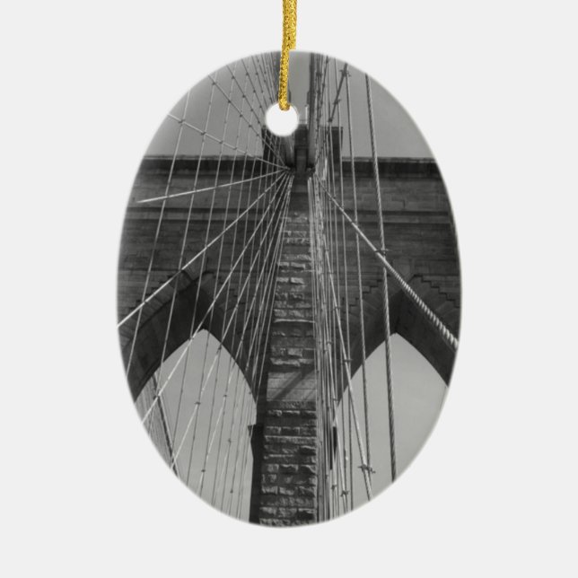 Brooklyn Bridge New York City Ceramic Ornament (Front)