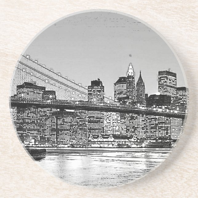 Brooklyn Bridge New York City Drink Coaster (Front)