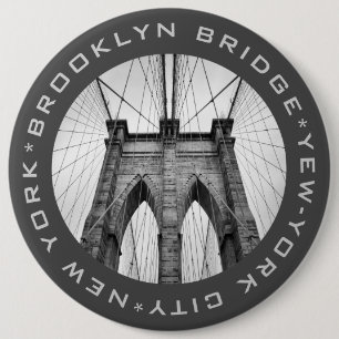 Brooklyn Bridge New-York City Landmark Custom Text Button