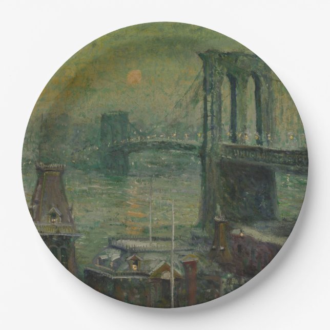 Brooklyn Bridge (New York City Landmark) (NYC) Paper Plates (Front)