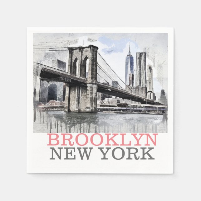 Brooklyn Bridge New York City Napkins (Front)