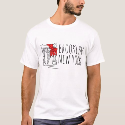Brooklyn Bridge New York City NYC Christmas T_Shirt