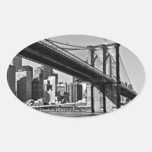 Brooklyn Bridge New York City Oval Sticker