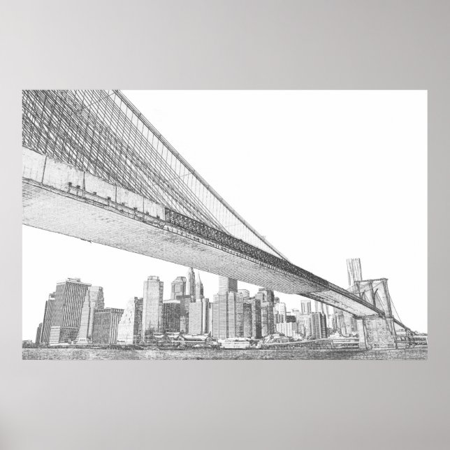 Brooklyn Bridge, New York City Poster (Front)