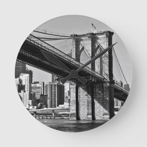 Brooklyn Bridge New York City Round Clock