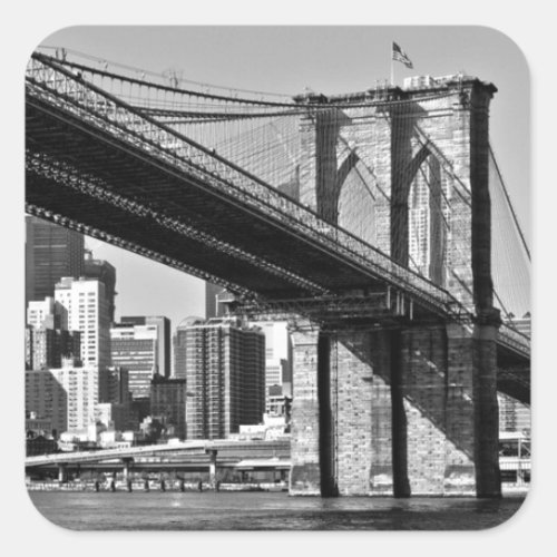 Brooklyn Bridge New York City Square Sticker