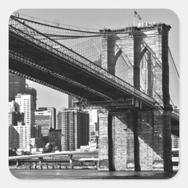 Brooklyn Bridge New York City Square Sticker (Front)