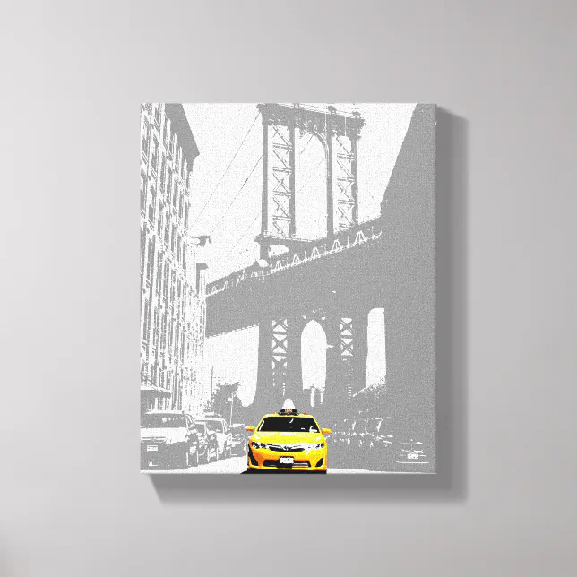 Brooklyn Bridge New York City Yellow Taxi Nyc Canvas Print | Zazzle