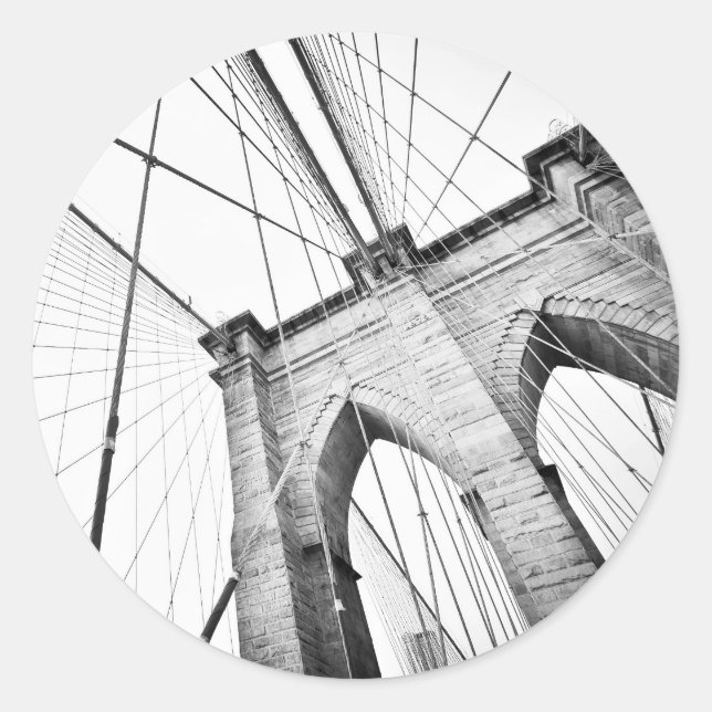 Brooklyn Bridge, New York Classic Round Sticker (Front)