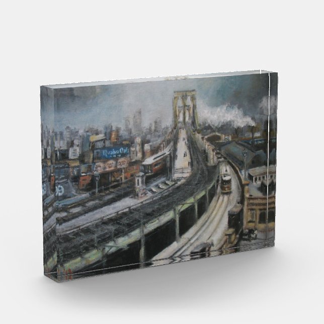 Brooklyn Bridge New York Fine Art Paperweight Award (Left)