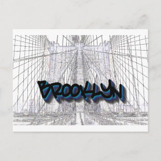 Brooklyn Bridge, New York Graffiti, Street Art Postcard